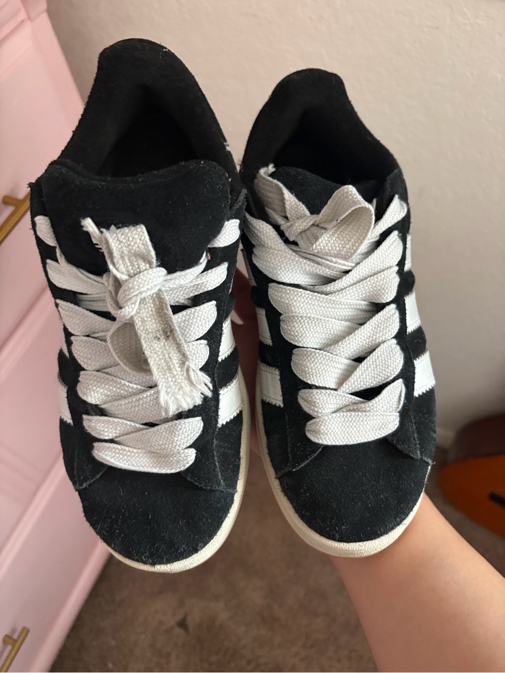 adidas Black Sneakers with White Laces